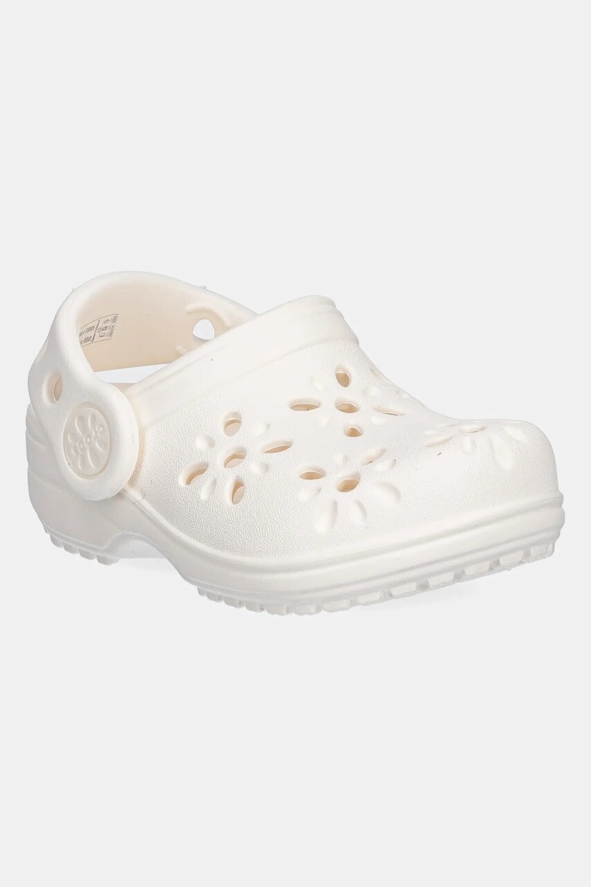Šľapky Crocs CLASSIC FLORAL CUT OUT CLOG KIDS béžová farba, 210944