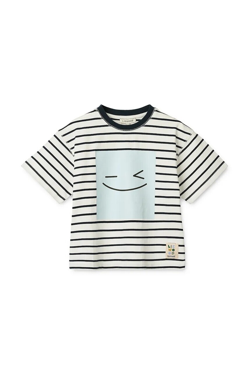 Detské bavlnené tričko Liewood Tyler Placement Shortsleeve T-shirt biela farba, vzorované, LW19813