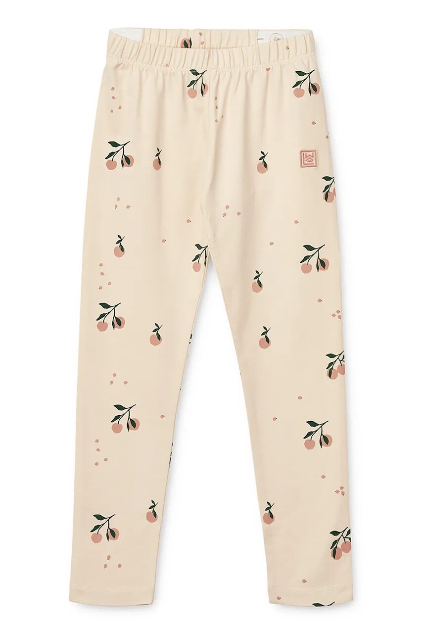 Detské bavlnené legíny Liewood Marie Printed Leggings béžová farba, vzorované, LW19959