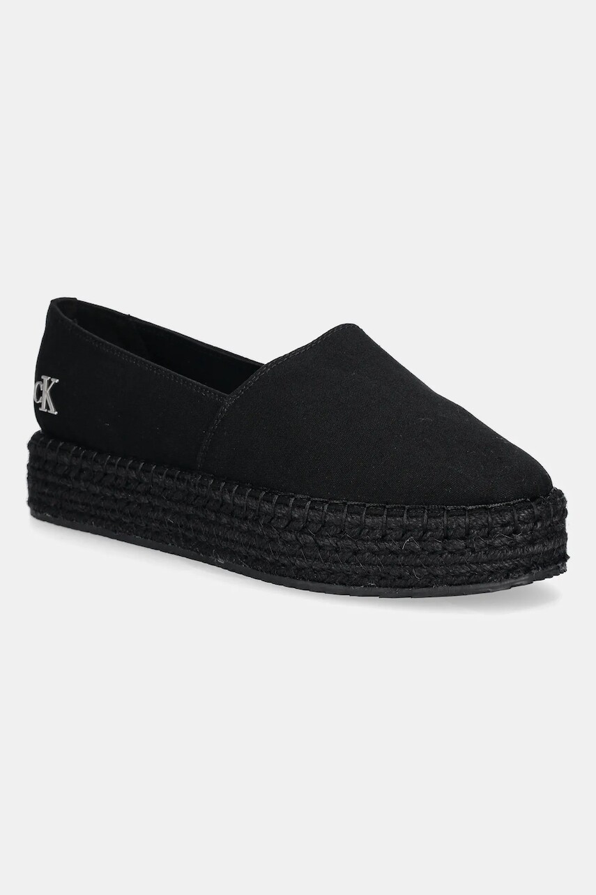 Espadrilky Calvin Klein Jeans FLATFORM ESPADRILLE MG/HDW čierna farba, na platforme, YW0YW01737