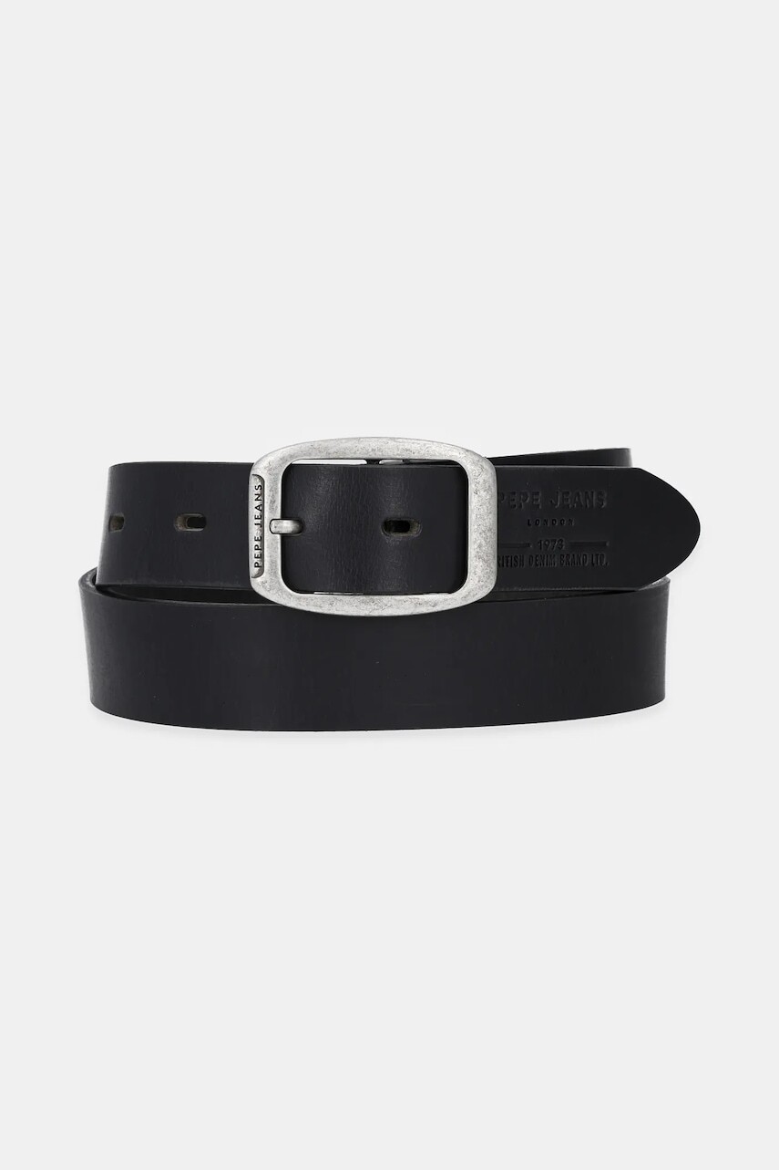 Opasok Pepe Jeans FLOYD BELT pánsky, čierna farba, PM021051