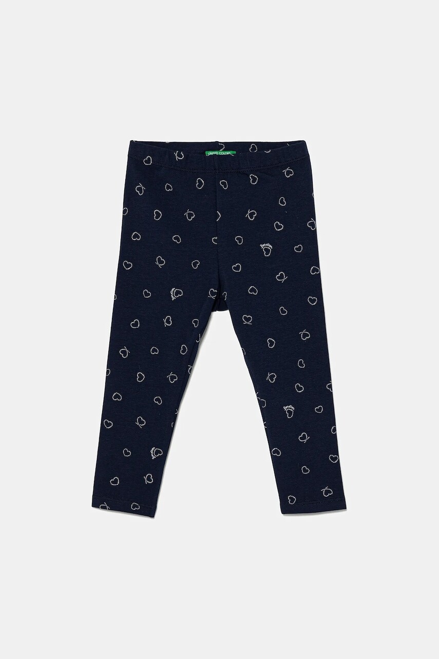 Detské legíny United Colors of Benetton tmavomodrá farba, vzorované, 3SDSGF04U