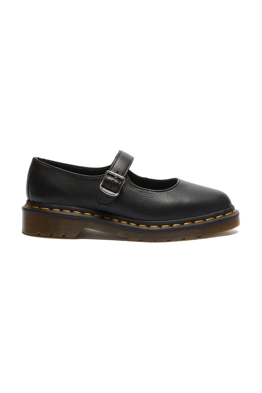 Kožené balerínky Dr. Martens Elphie MJ Mary Jane čierna farba, DM40685001