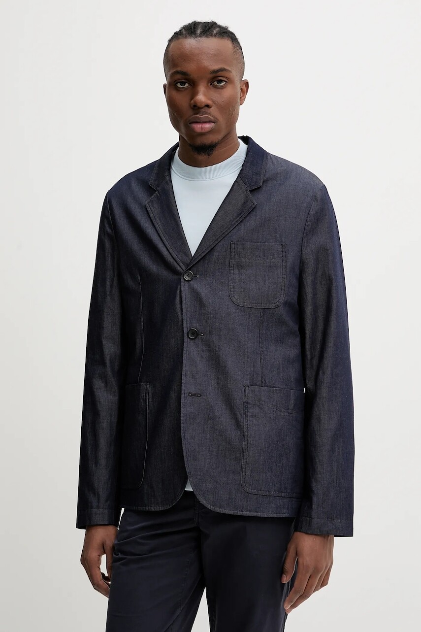 Bavlnené sako PS Paul Smith tmavomodrá farba, M2R.2344.P22337