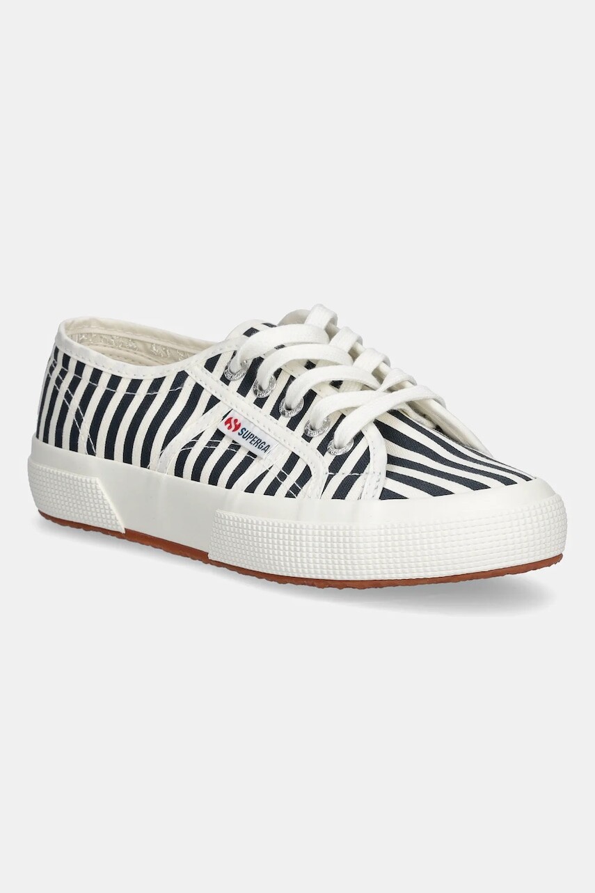 Tenisky Superga STRIPES PRINT tmavomodrá farba, S8148TW