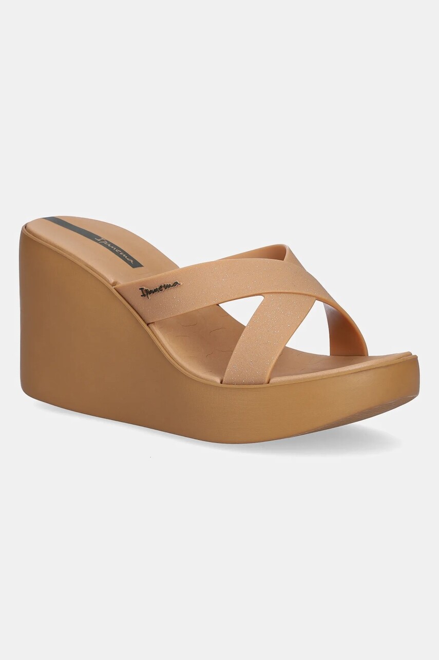 Šľapky Ipanema HIGH FASHION hnedá farba, na kline, 83646-BD677