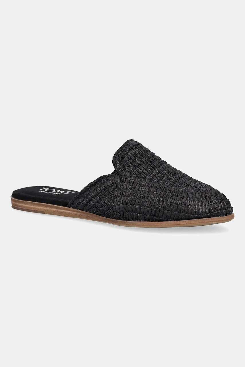 Šľapky Toms RAFFIA čierna farba, 10022001