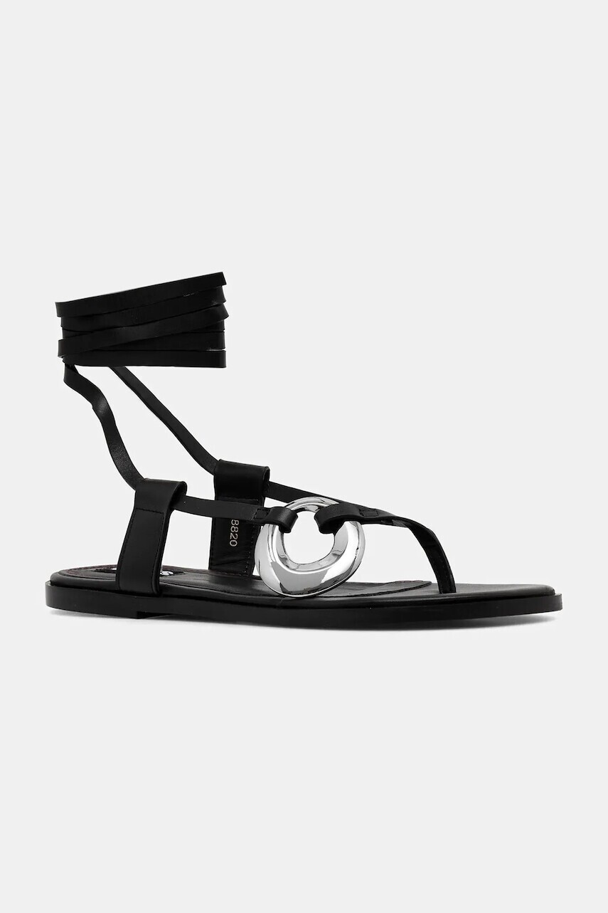 Kožené sandále Alohas Morosia čierna farba, S100785-01