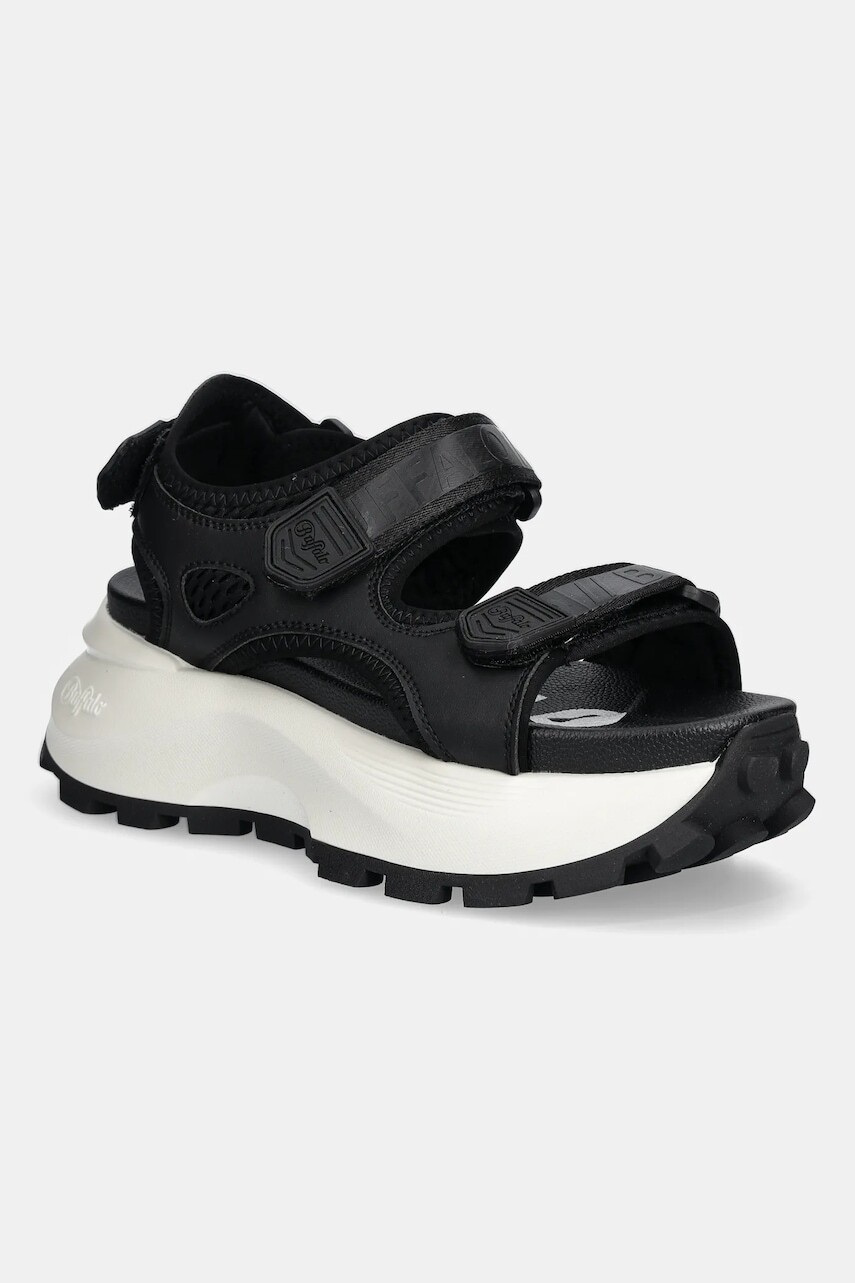 Sandále Buffalo Manhatten Snd čierna farba, na platforme, 1602295-BLK