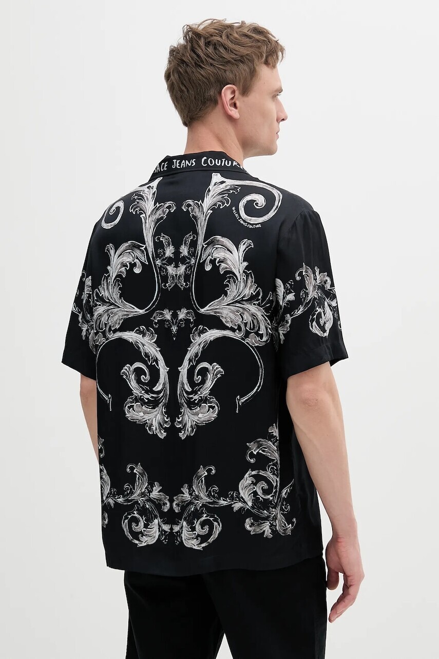 Košeľa Versace Jeans Couture čierna farba, regular, s klasickým golierom, 78GAL2BB NS624
