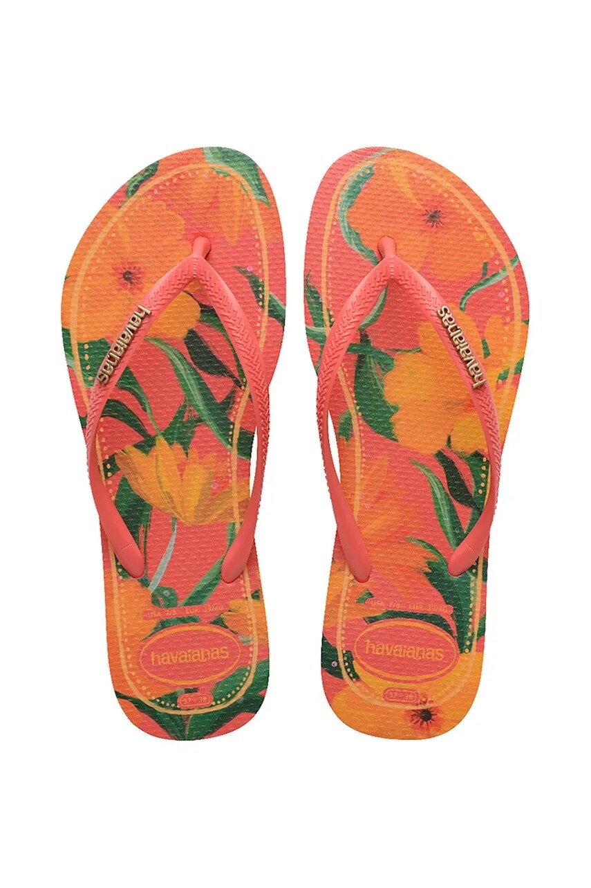 Detské šľapjy Havaianas SLIM TROPICAL ružová farba, 4122111