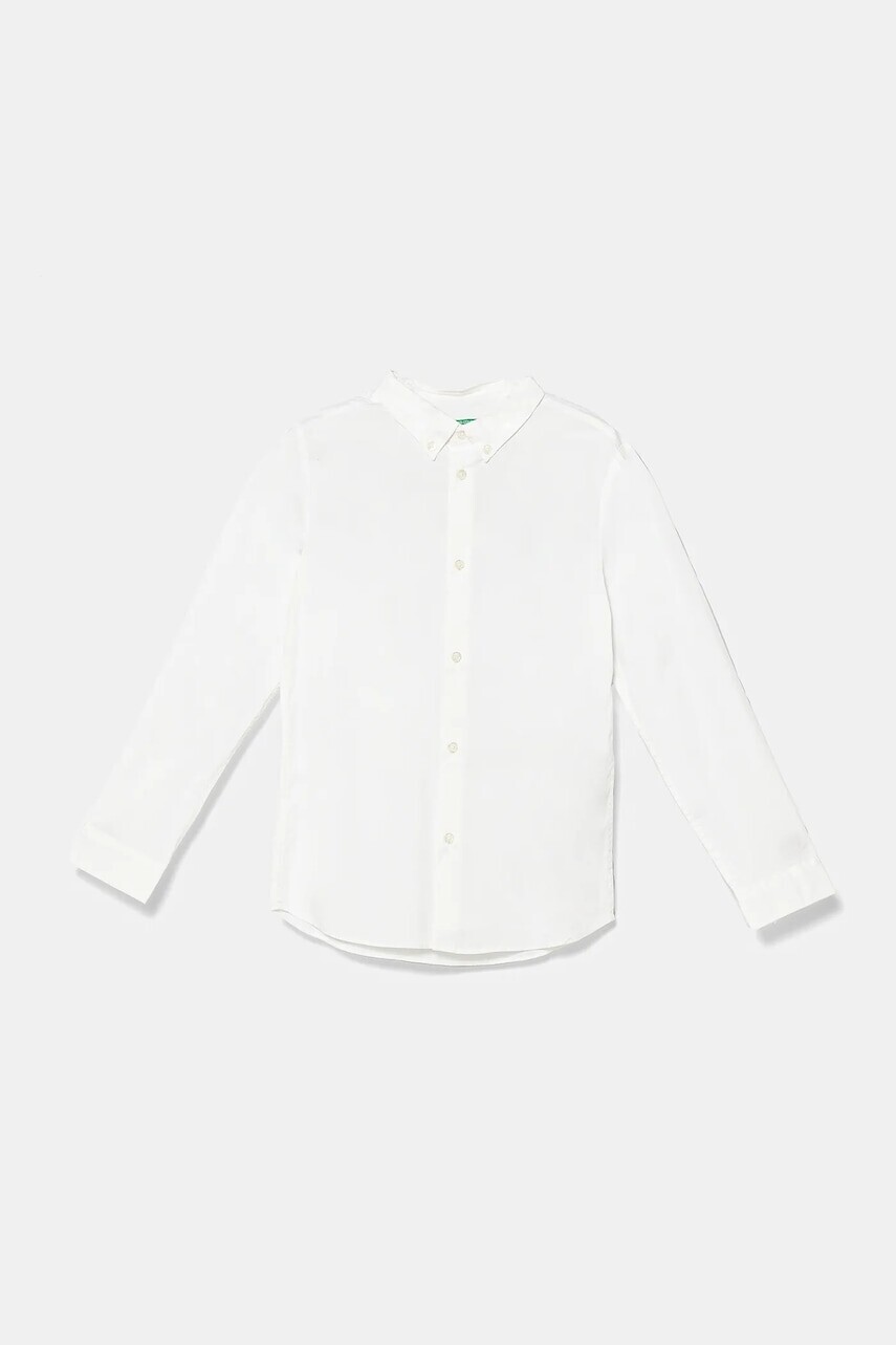 Košeľa United Colors of Benetton biela farba, 5AWRCQ01M