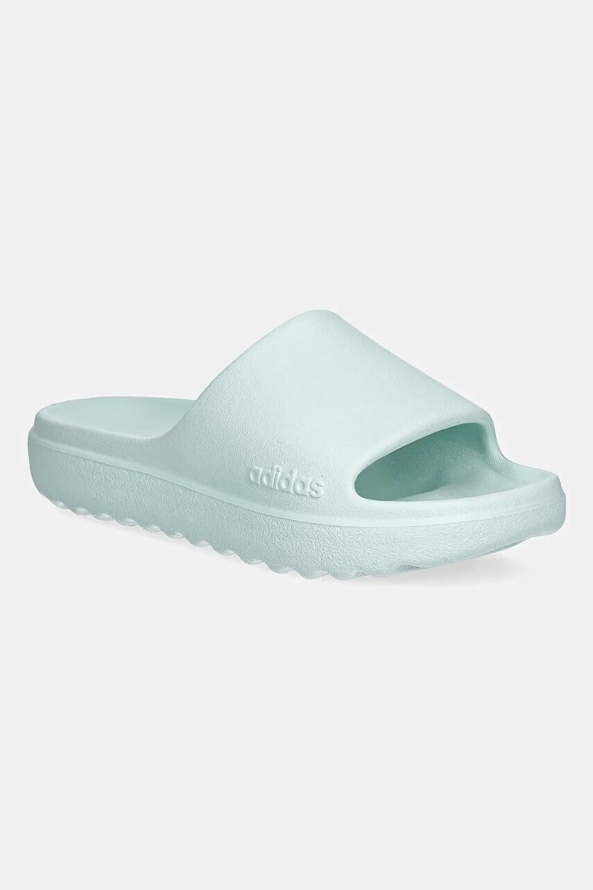 Šľapky adidas 0 tyrkysová farba, JQ7461