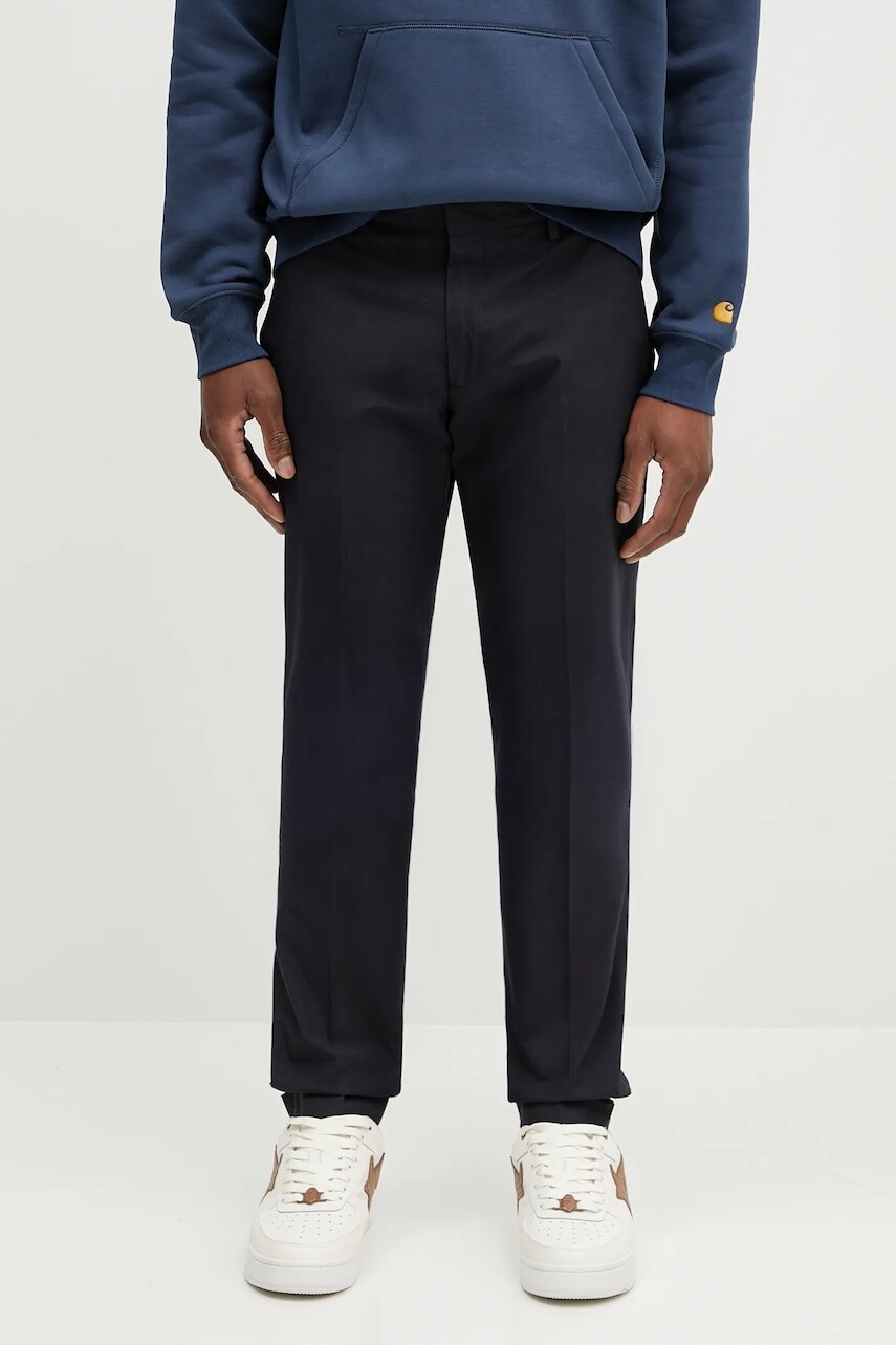 Bavlnené nohavice Paul Smith tmavomodrá farba, strih chinos, M1R-255U-P02630
