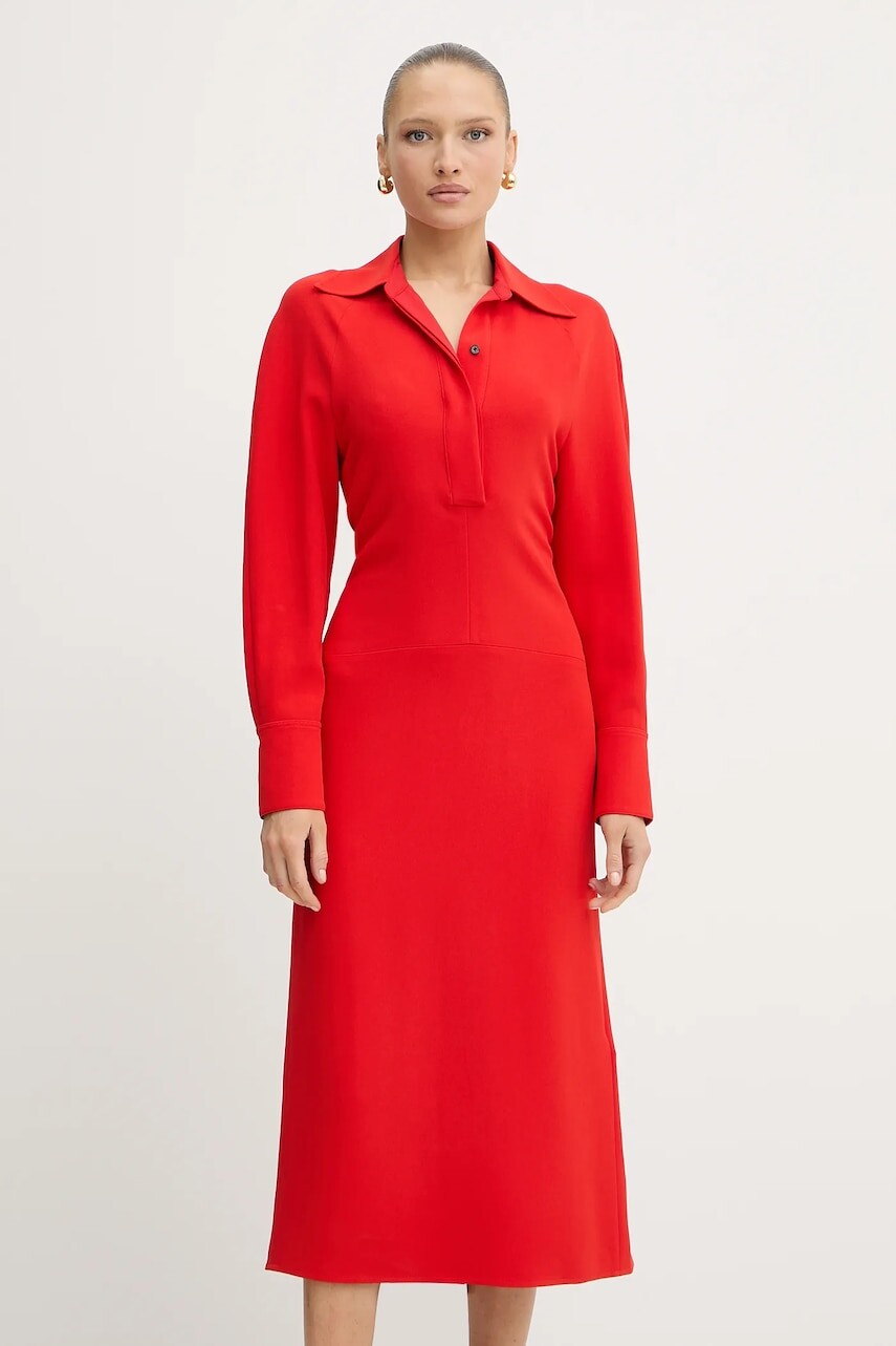 Šaty Victoria Beckham červená farba, maxi, áčkový strih, 1325WDR006598A