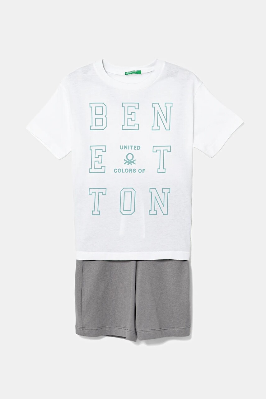 Detská bavlnená súprava United Colors of Benetton biela farba, 3096CK00D