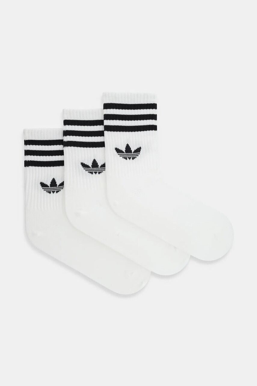 Ponožky adidas Originals 3-Stripes 3-pak biela farba, JZ4932