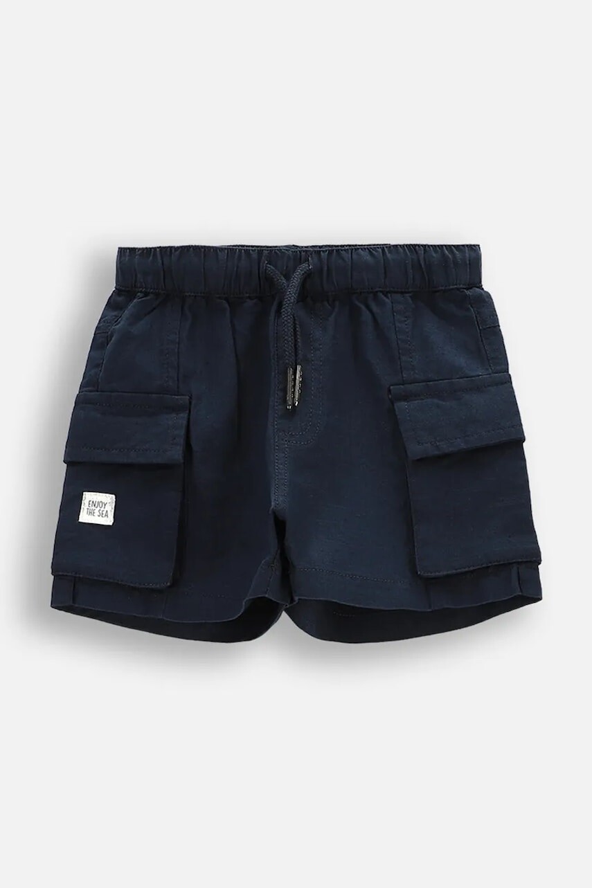 Šortky Coccodrillo tmavomodrá farba, nastaviteľný pás HOLIDAY SPLASH BOY NEWBORN