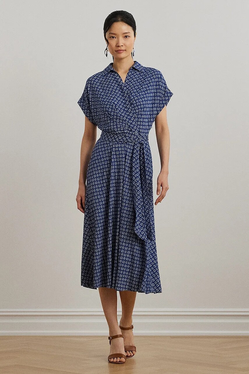 Šaty Lauren Ralph Lauren midi, áčkový strih, 200973374