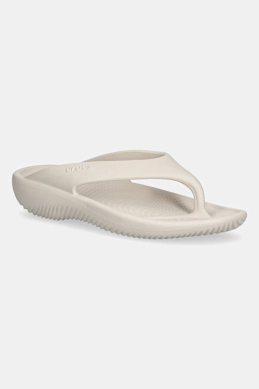 Šľapky Crocs Mellow Recovery Flip béžová farba, na plochom podpätku, 211100