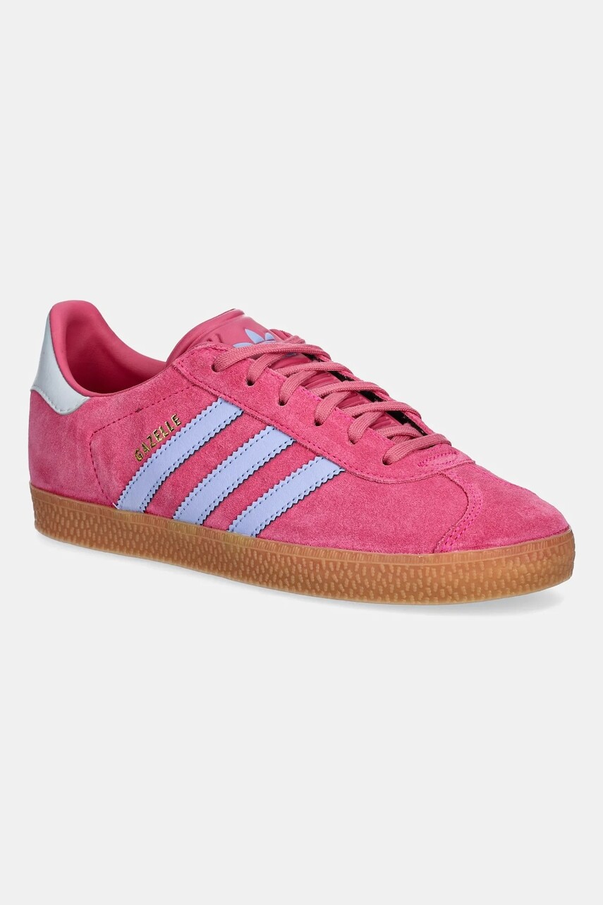 Detské kožené tenisky adidas Originals GAZELLE ružová farba, JR5941
