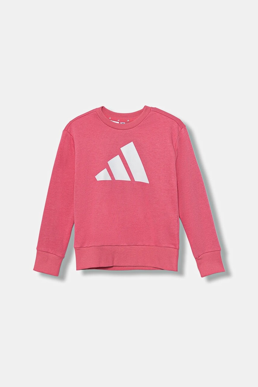 Detská mikina adidas ružová farba, s potlačou, JE1390