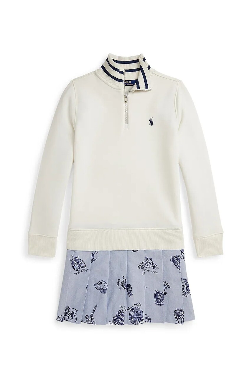 Šaty Polo Ralph Lauren biela farba, mini, rovný strih, 313970998001
