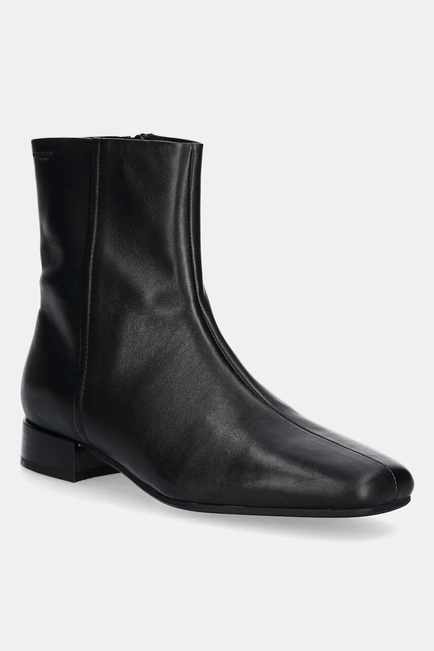 Kožené členkové topánky Vagabond Shoemakers MONA čierna farba, na plochom podpätku, 5955-001-20