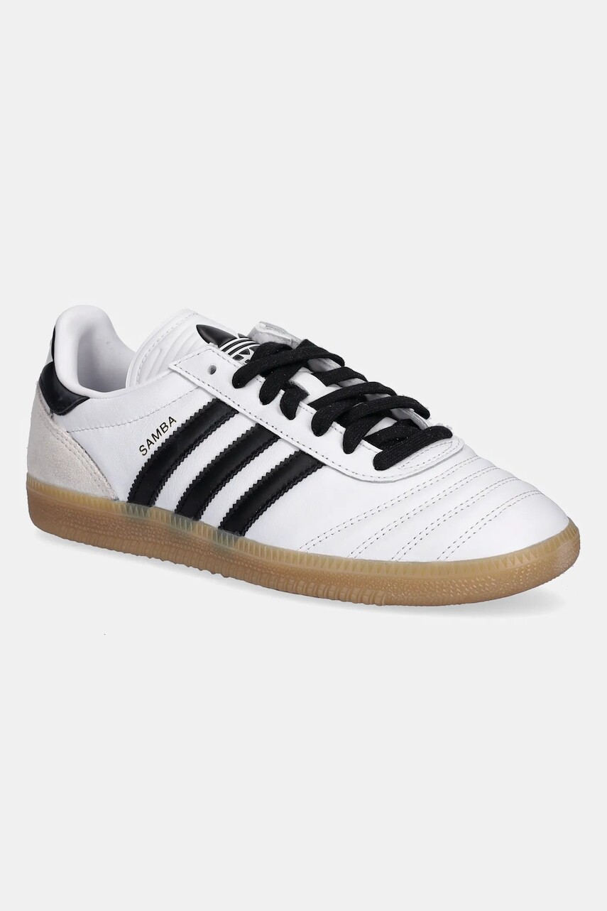 Kožené tenisky adidas Originals Samba JP biela farba, JQ9055