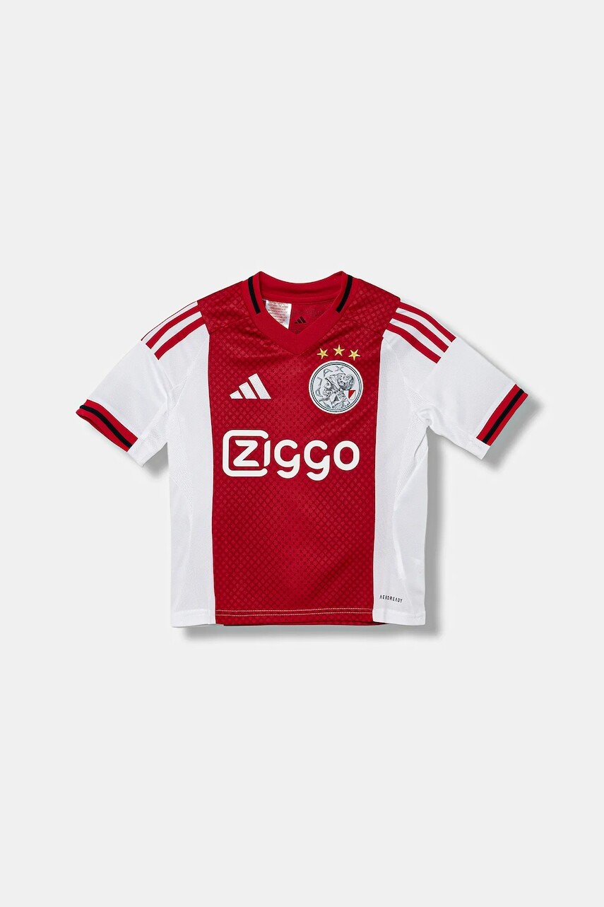 Detské tričko adidas Performance AJAX červená farba, vzorované, JI7217