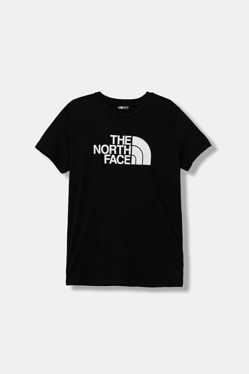 Detské tričko The North Face TEEN EASY REGULAR SS TEE čierna farba, s potlačou, NF0A8EHGJK31
