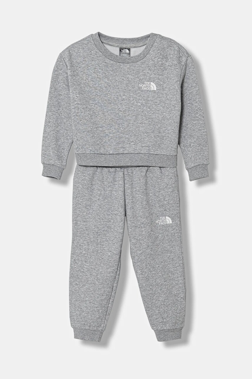 Detská tepláková súprava The North Face KID SIMPLE DOME FLEECE SET šedá farba, NF0A8EFMDYX1