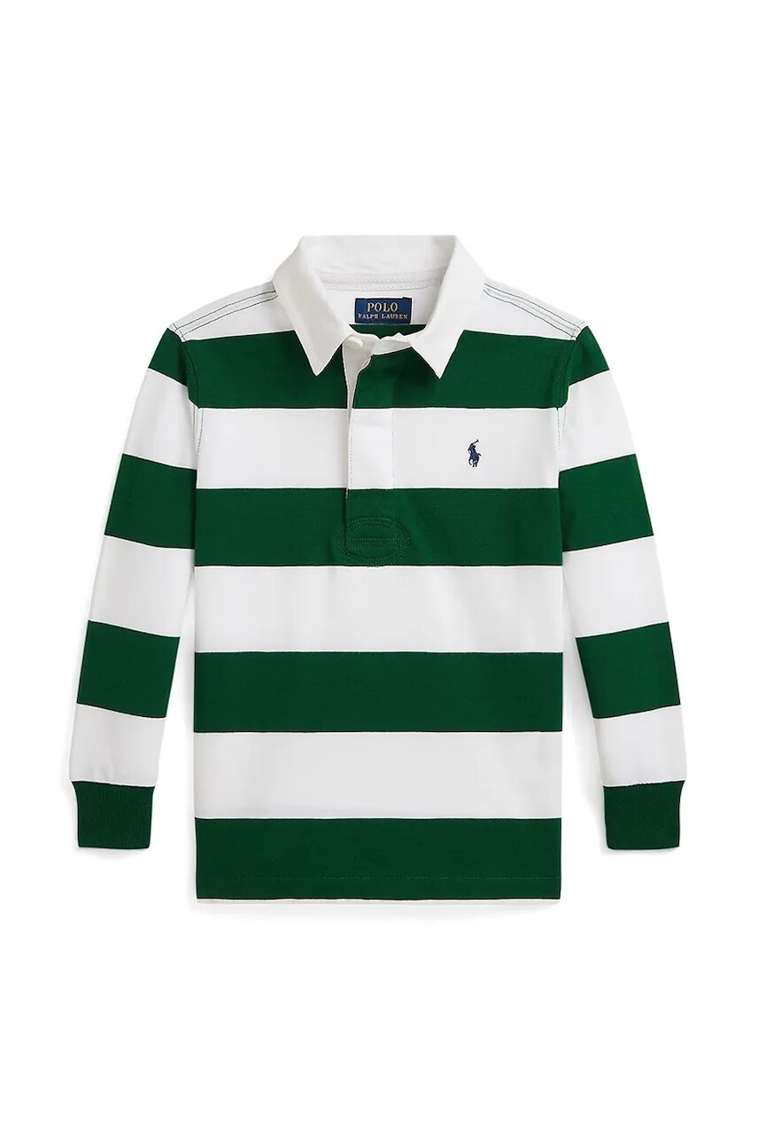 Detská bavlnená košeľa s dlhým rukávom Polo Ralph Lauren biela farba, vzorovaná, 322882614008