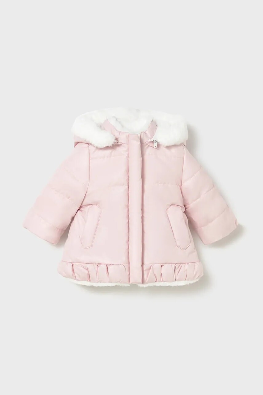 Detská obojstranná bunda Mayoral Newborn ružová farba, 2404