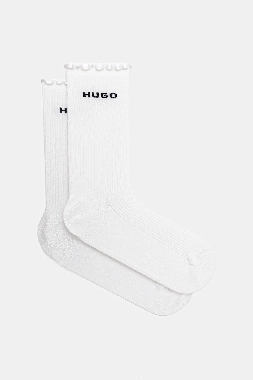 Ponožky HUGO 2-pak biela farba, 50543178
