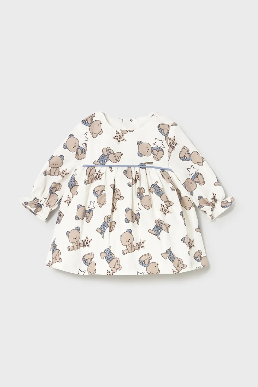 Šaty pre bábätká Mayoral Newborn modrá farba, mini, áčkový strih, 2814