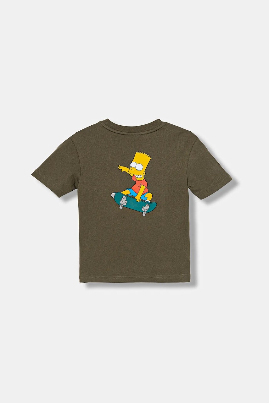 Detské bavlnené tričko adidas zelená farba, s potlačou, JL9195