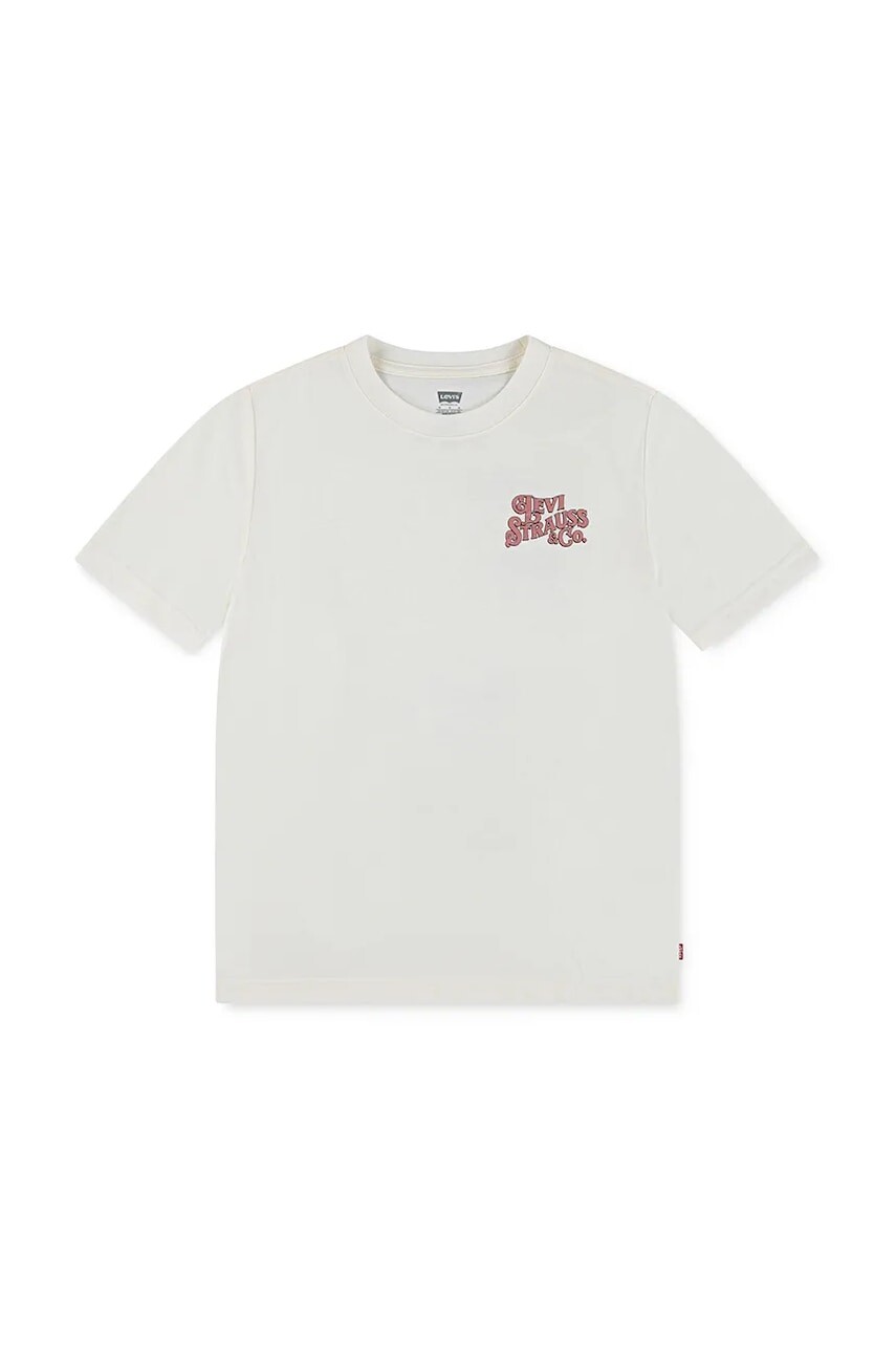 Detské tričko Levi's WORN BY COWBOYS TEE béžová farba, s potlačou, 8EN901