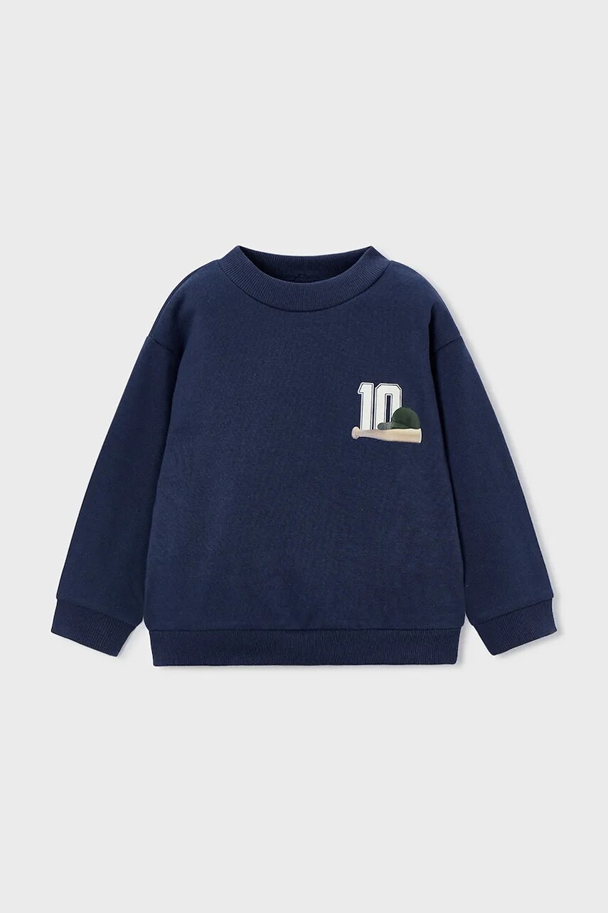 Detská bavlnená mikina Mayoral tmavomodrá farba, 4401