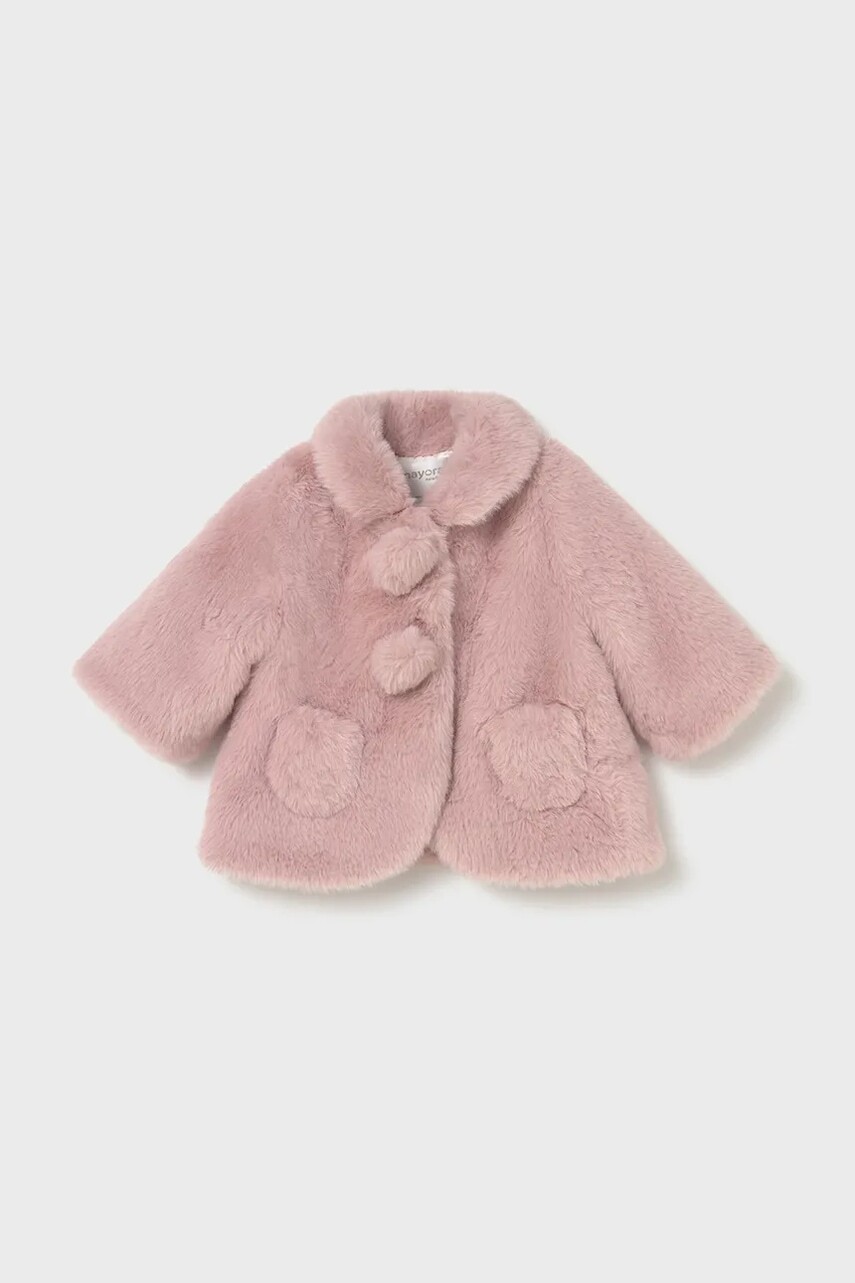 Detský kabát Mayoral Newborn ružová farba, 2402