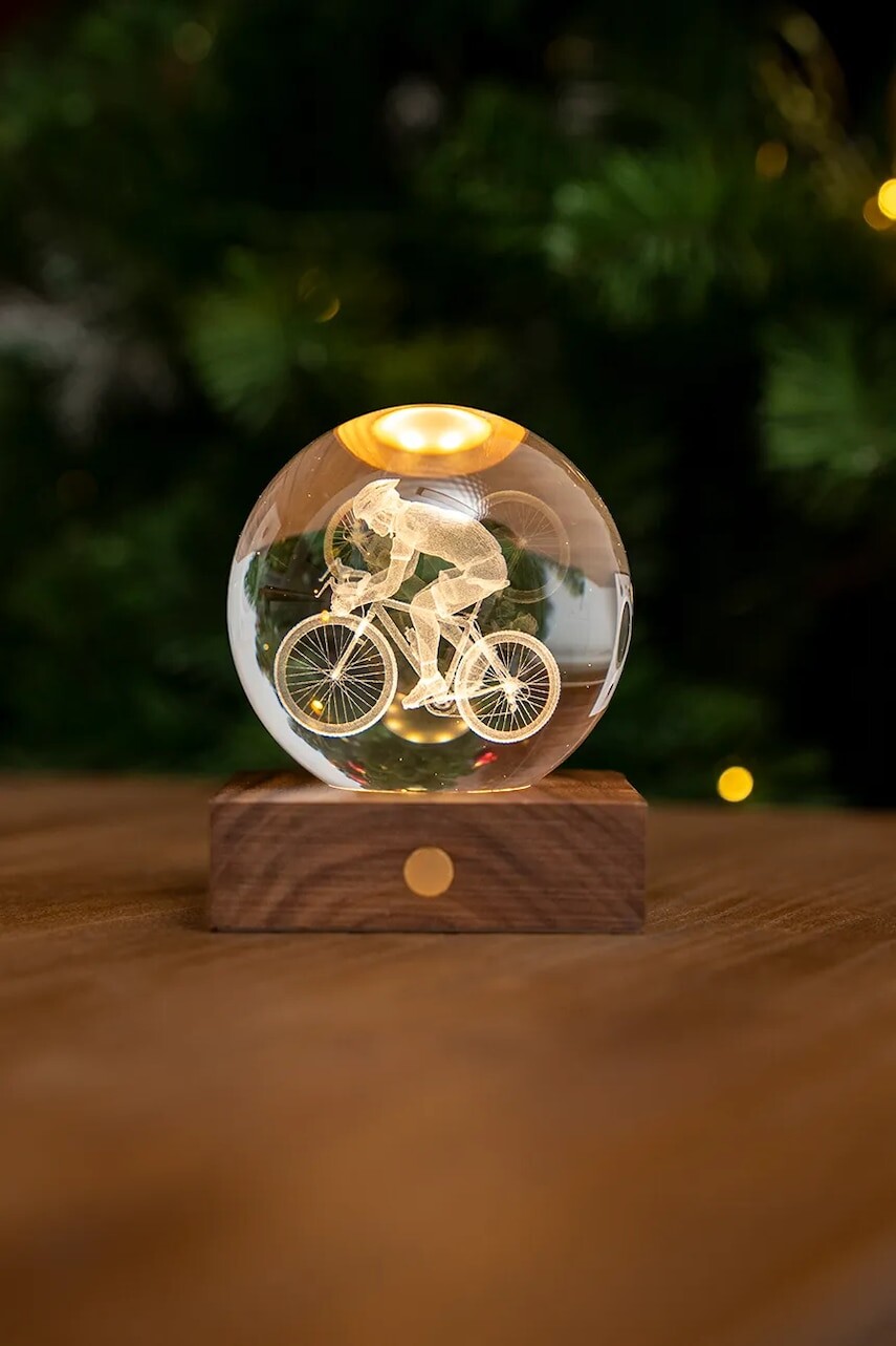 Bezdrôtová led stolná lampa Gingko Design Amber Crystal Light 9,5 x 8 cm hnedá farba