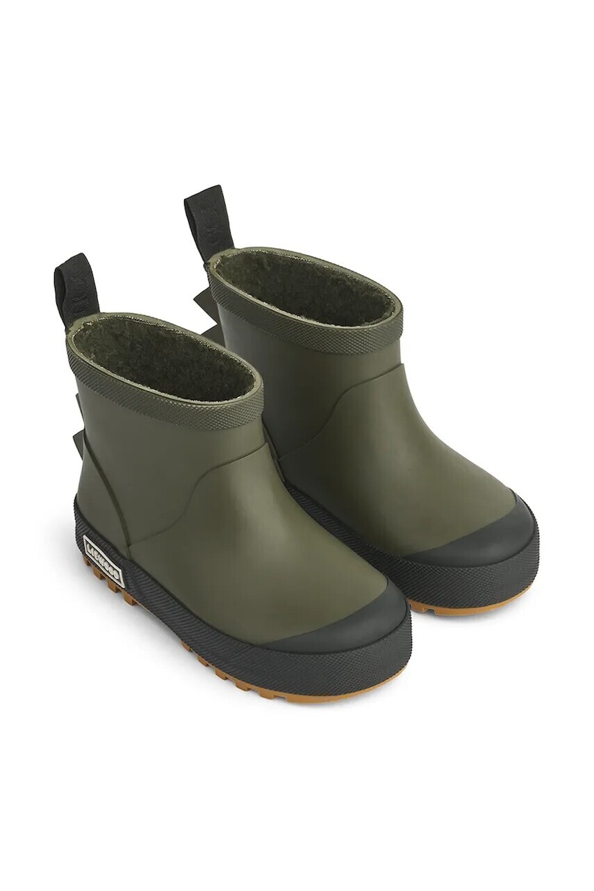 Detské gumáky Liewood Jesse Dino Thermo Rainboot zelená farba, LW20371