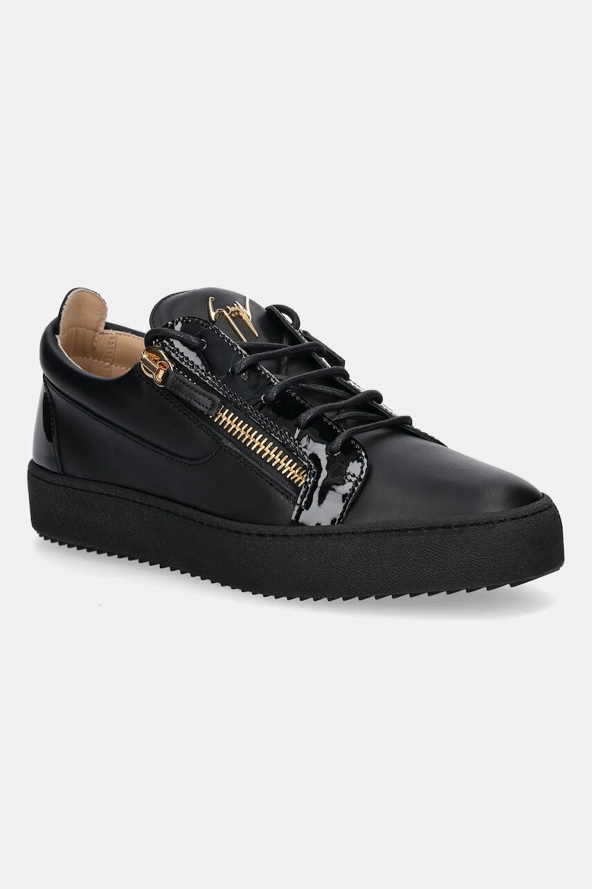 Kožené tenisky Giuseppe Zanotti Maylondon čierna farba, RU50000.003
