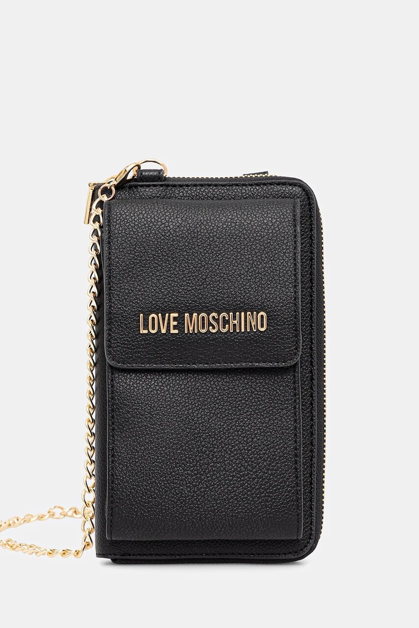 Peňaženka Love Moschino dámska, čierna farba, JC5701PP1NLD0000