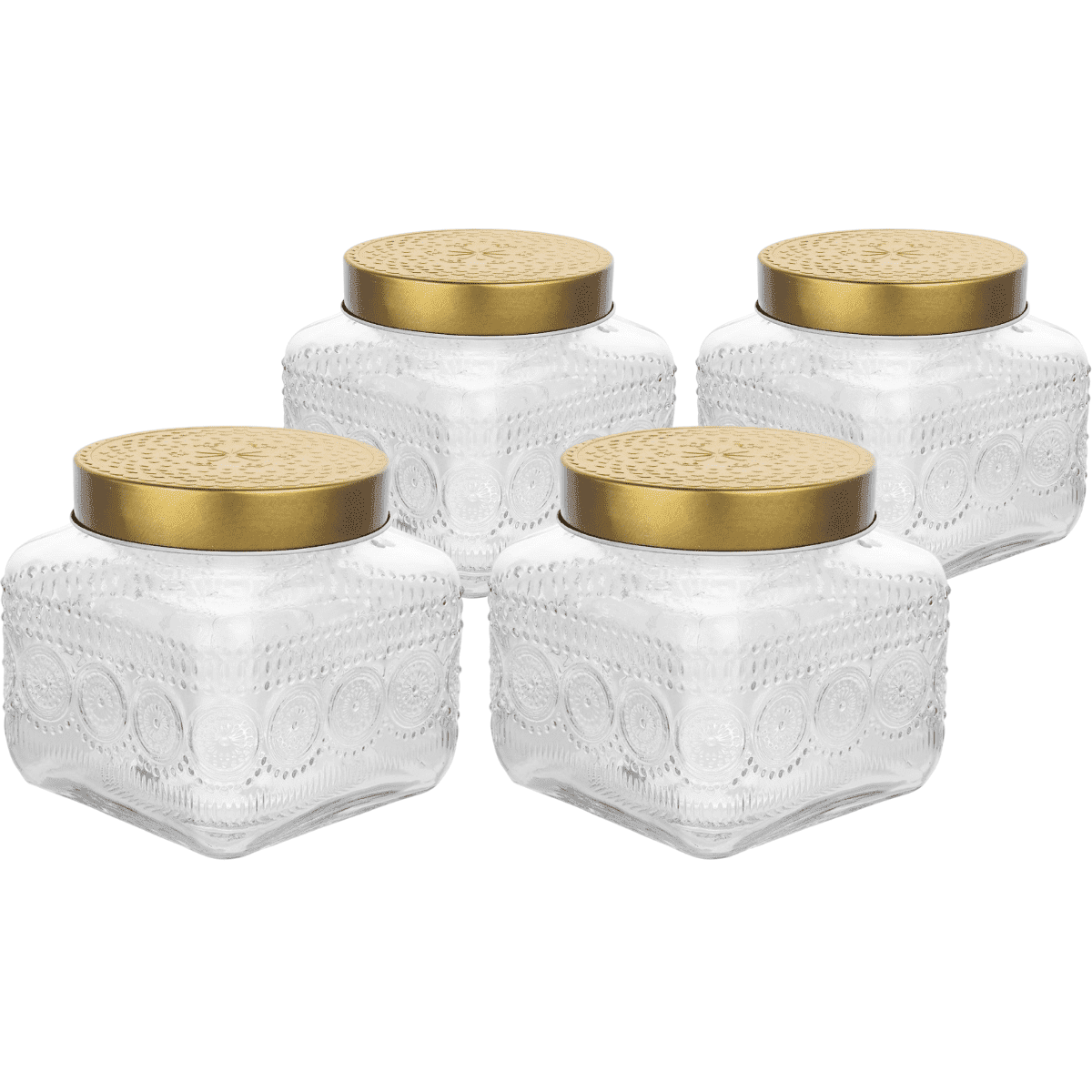 Altom Sada sklenených dóz so zlatým vekom Daisy1,3 l, 4 ks, 1,3 l