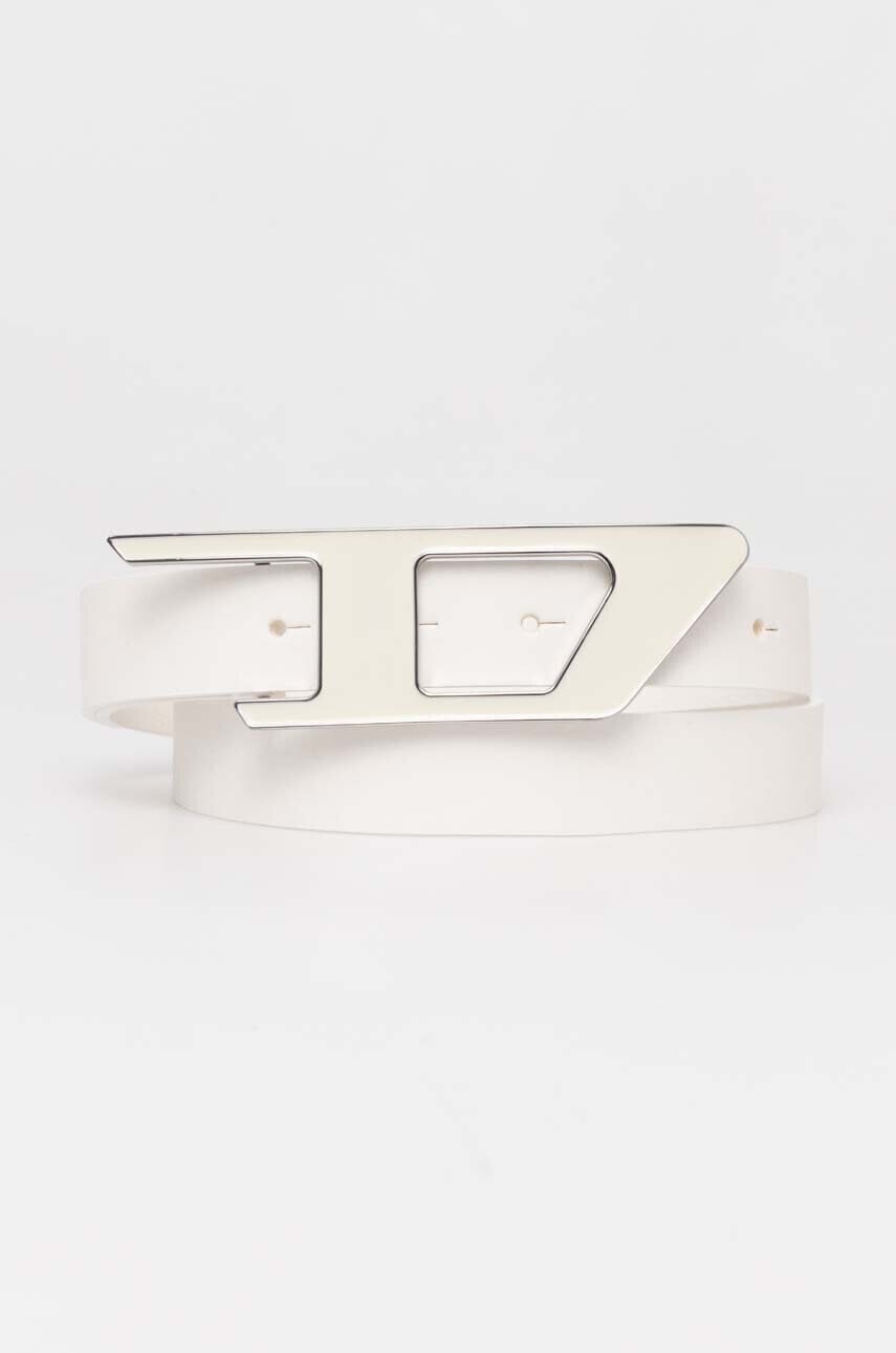 Kožený opasok Diesel D LOGO B-DLOGO II BELT dámsky,biela farba,X09917.PR227