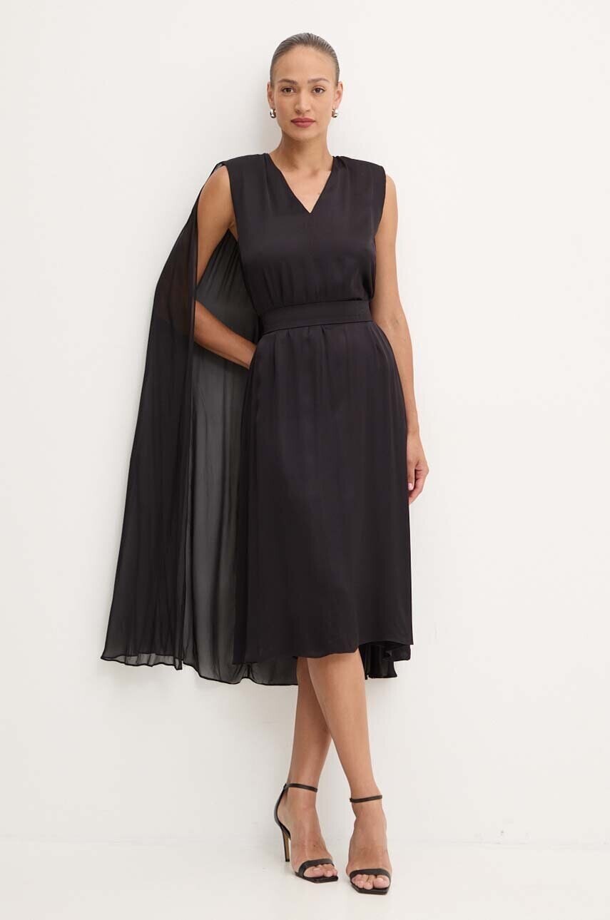 Šaty Karl Lagerfeld čierna farba, mini, áčkový strih, 245W1300