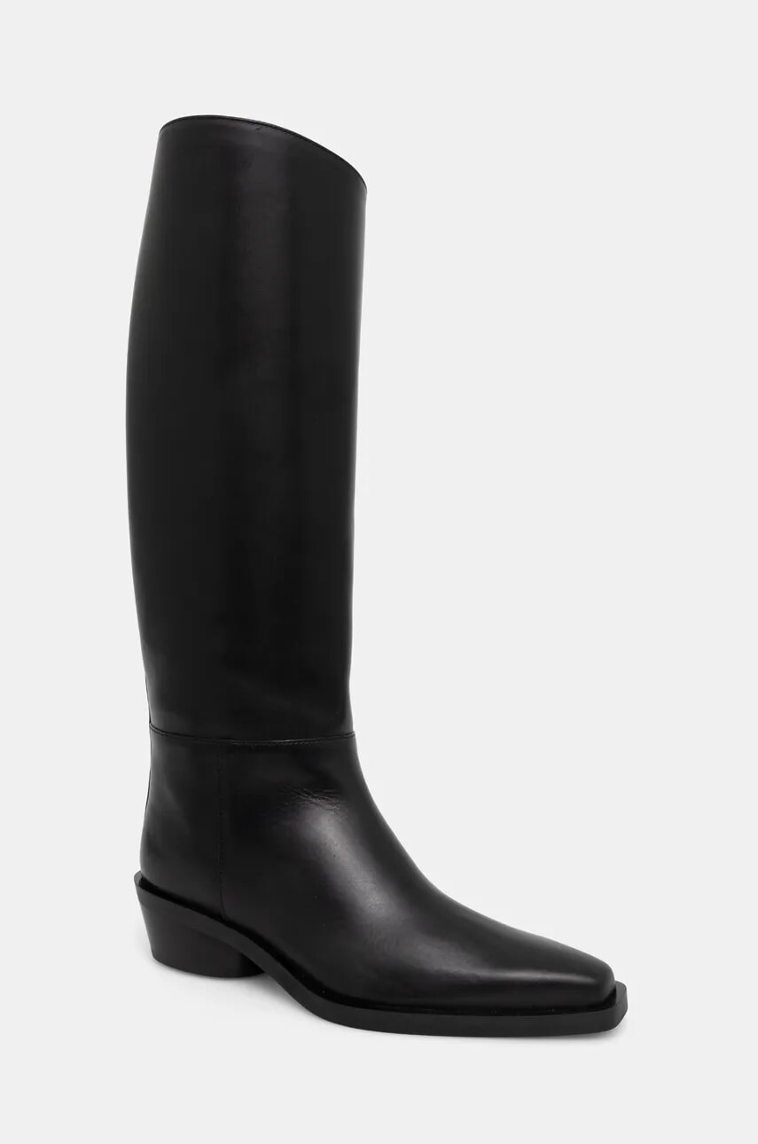 Kožené čižmy Proenza Schouler Bronco dámske, čierna farba, na podpätku, PS41031A
