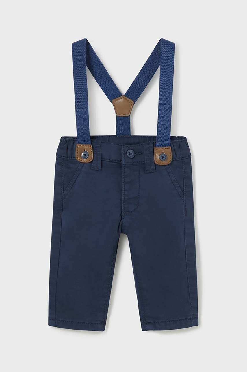 Nohavice pre bábätká Mayoral Newborn tmavomodrá farba, jednofarebné, 2521