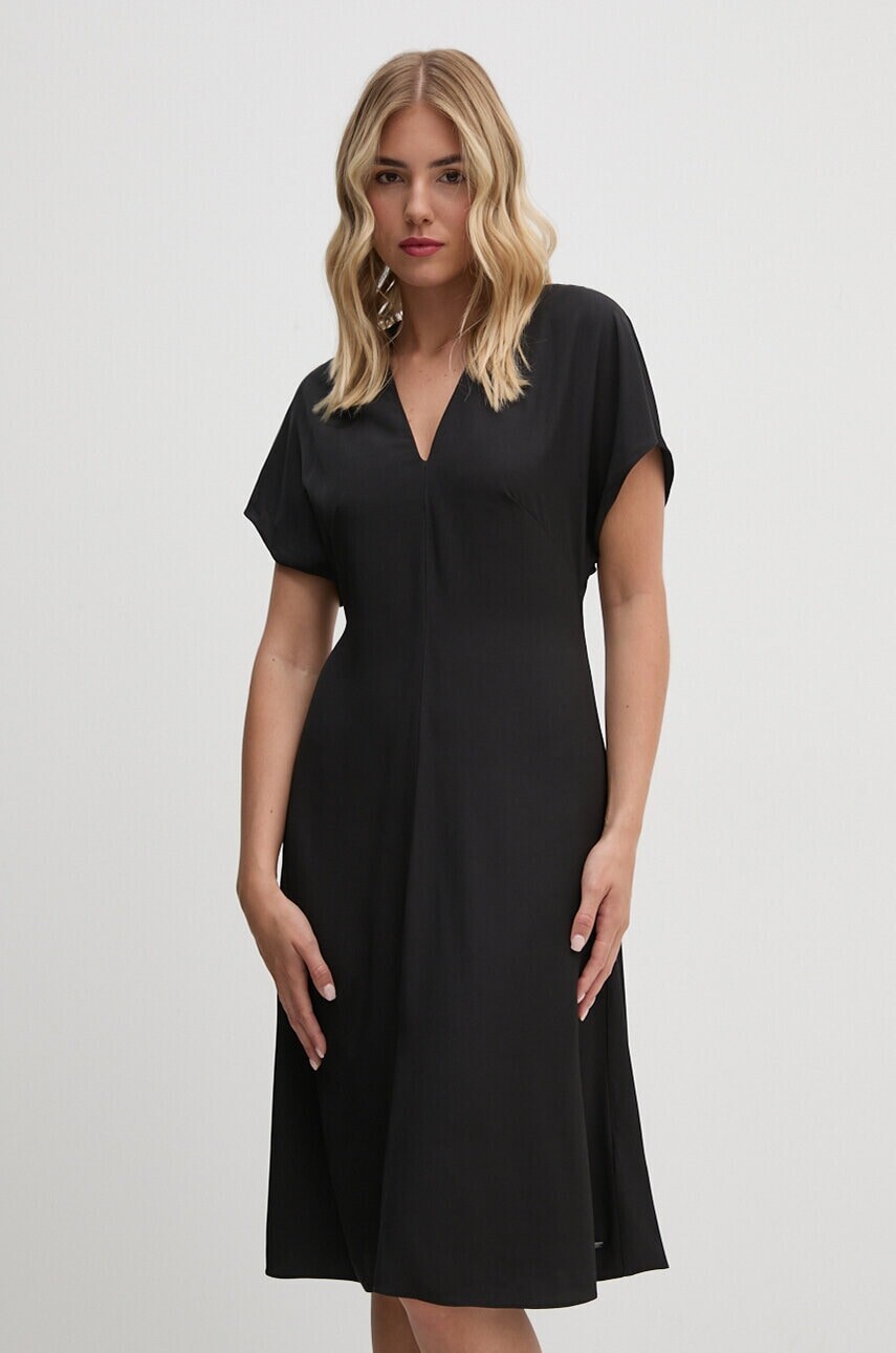 Šaty Calvin Klein čierna farba, mini, áčkový strih, K20K207997